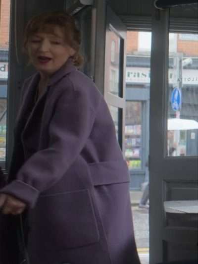 Susan Ryeland Moonflower Murders Purple Wool Coat