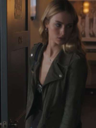 Lucy Albright Tell Me Lies S02 Green Leather Jacket