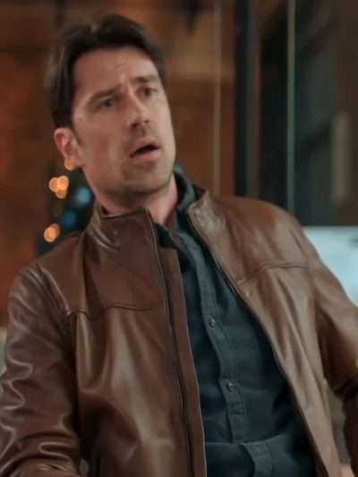 Corey Sevier The Christmas Charade Brown Leather Jacket