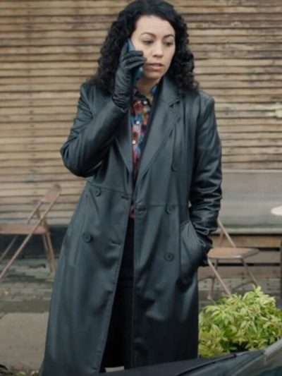 Morgan Hall The Irrational Black Leather Coat