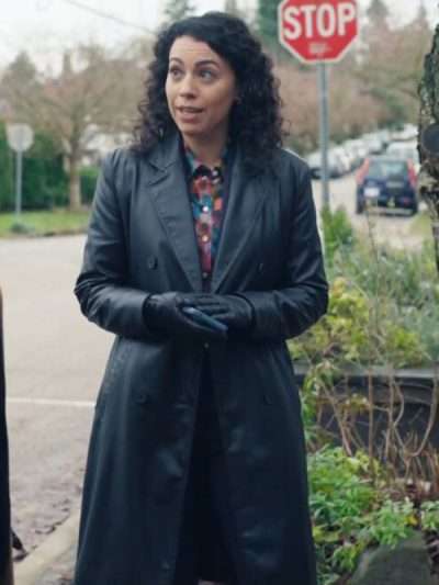 Morgan Hall The Irrational Black Leather Trench Coat