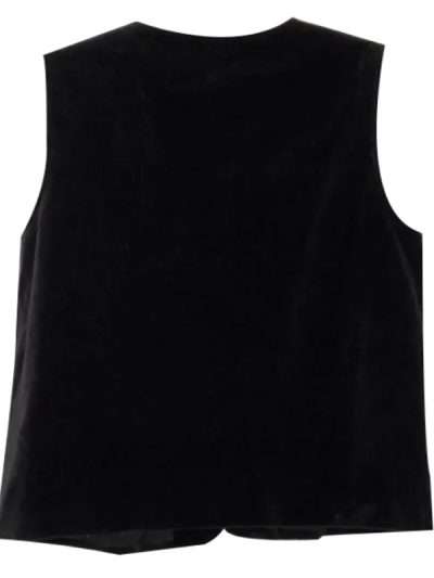 Women Embroidered Christmas Black Vest