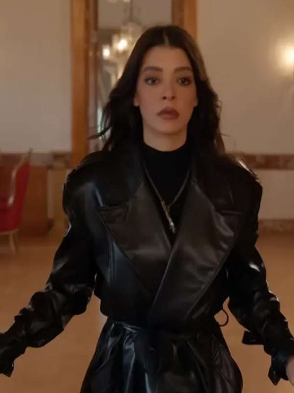 Serap Vural The Family Black Leather Trench Coat