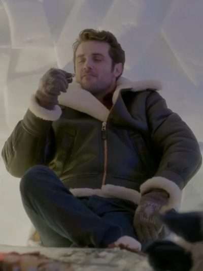 Beau Mirchoff The Finnish Line Movie Shearling Black Leather Jacket