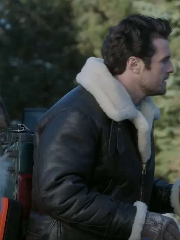 The Finnish Line Movie Beau Mirchoff Shearling Black Leather Jacket