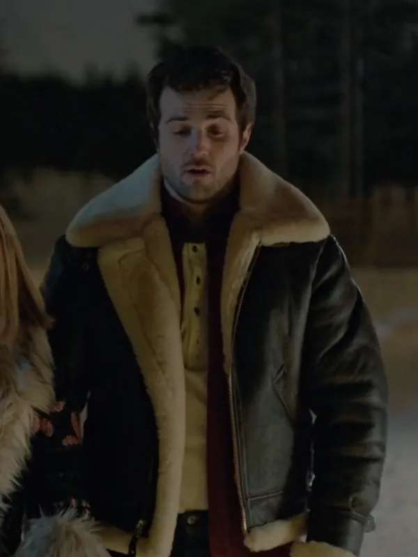 The Finnish Line 2024 Beau Mirchoff Shearling Black Leather Jacket