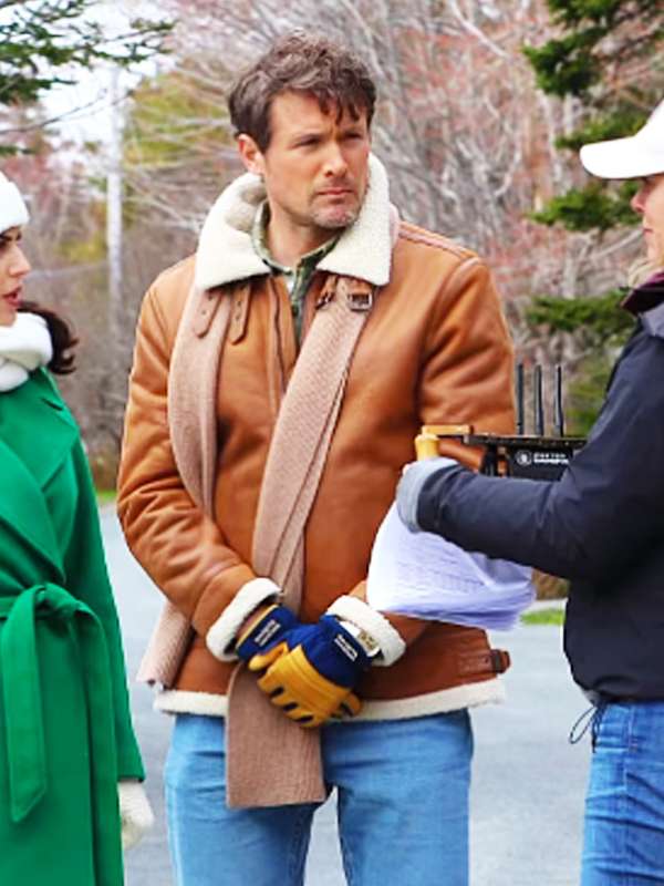 John Reardon Believe in Christmas Shearling Brown Leather Jacket