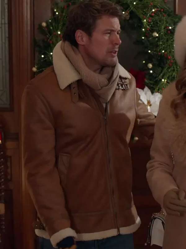 John Reardon Believe in Christmas Brown Leather Shearling Jacket