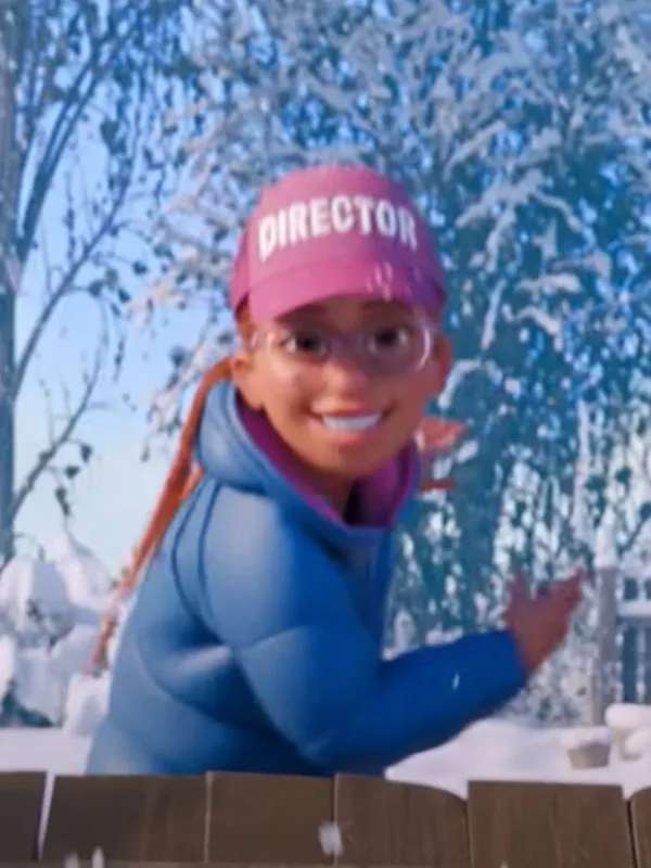 Bernadette That Christmas 2024 Blue Puffer Jacket