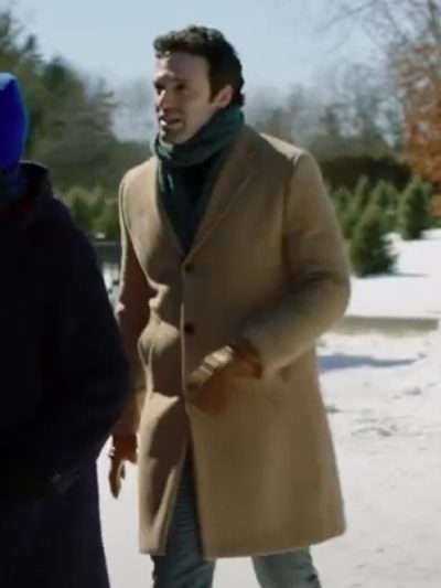 Jake Epstein Sincerely Truly Christmas 2024 Brown Coat
