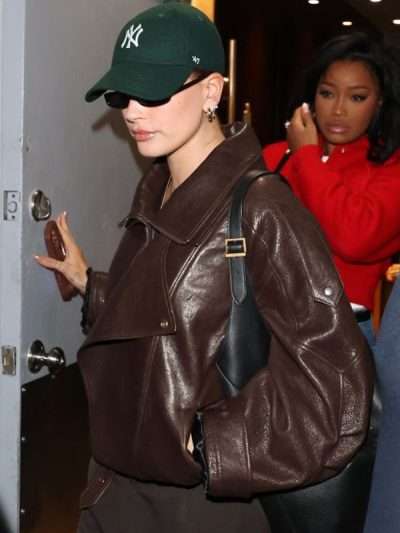 Hailey Bieber 2024 Brown Jacket