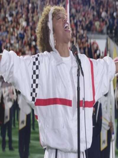 Naomi Ackie I Wanna Dance With Somebody Whitney Houston White Tracksuit