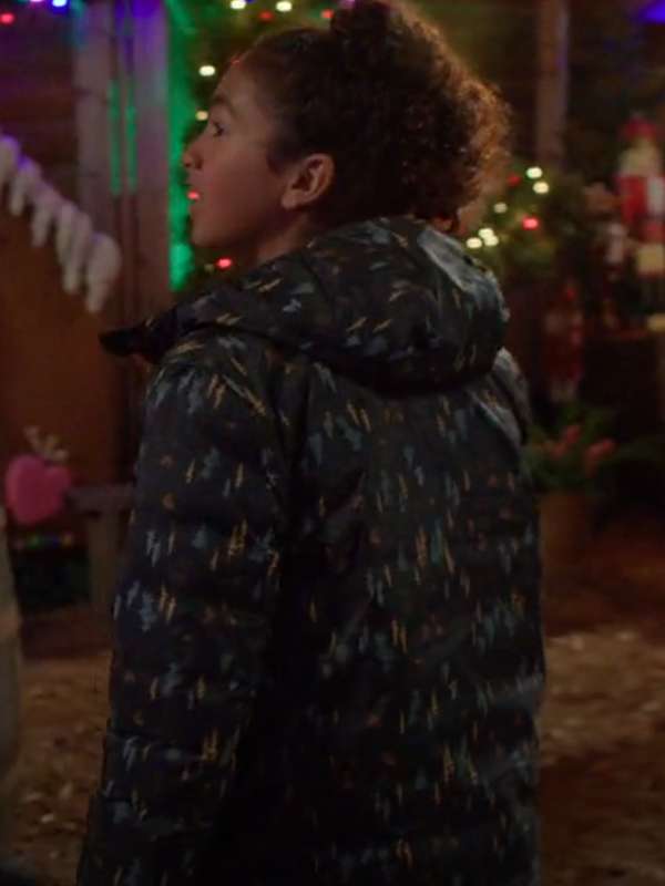 Delia Lisette Chambers Jingle Bell Love 2024 Black Printed Jacket