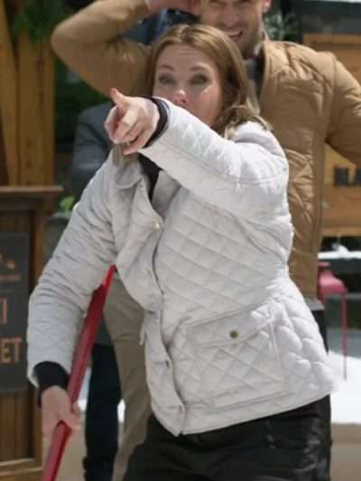 Ashley Williams Jingle Bell Run 2024 White Jacket
