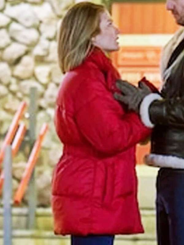 Kim Matula The Finnish Line 2024 Red Puffer Jacket