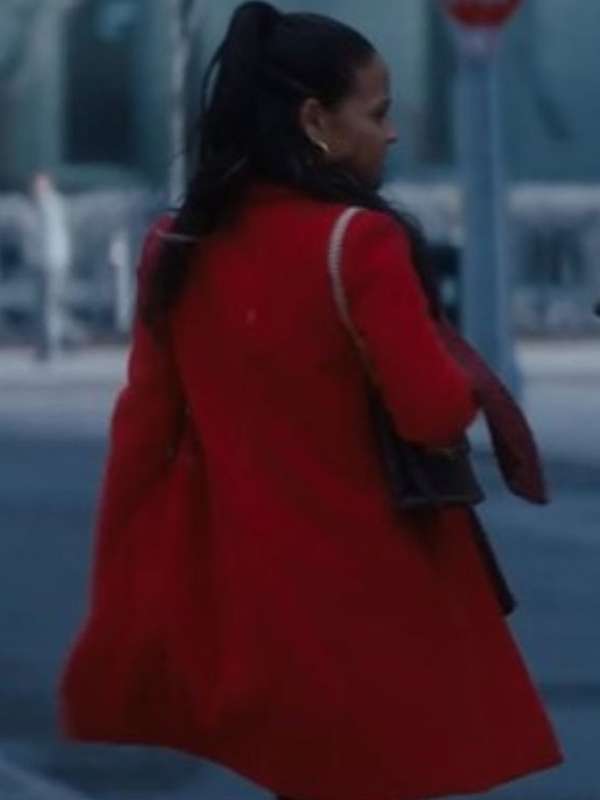 Meet Me Next Christmas 2024 Christina Milian Red Coat