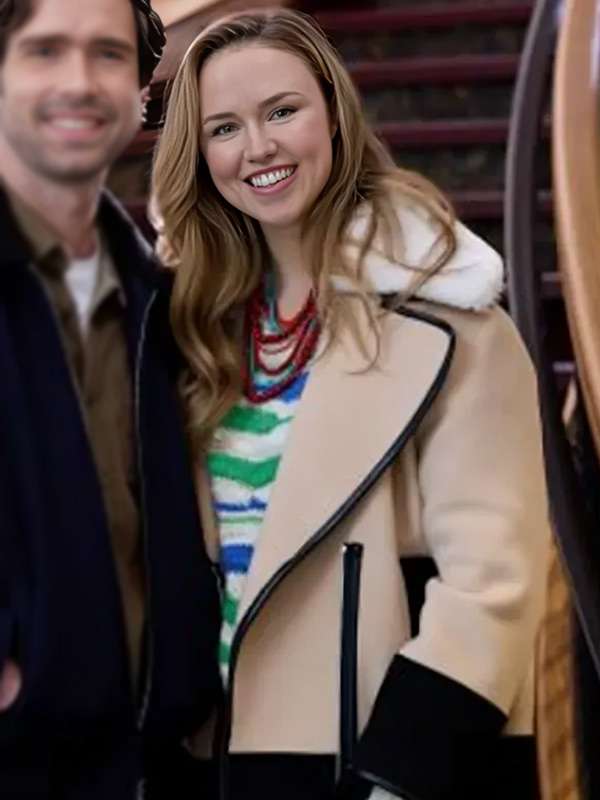 Confessions of a Christmas Letter 2024 Lillian Doucet-Roche Beige Shearling Jacket