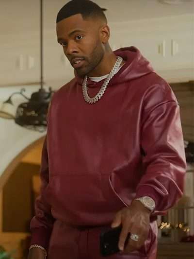 Style Me for Christmas 2024 Mario Maroon Bomber Leather Hoodie