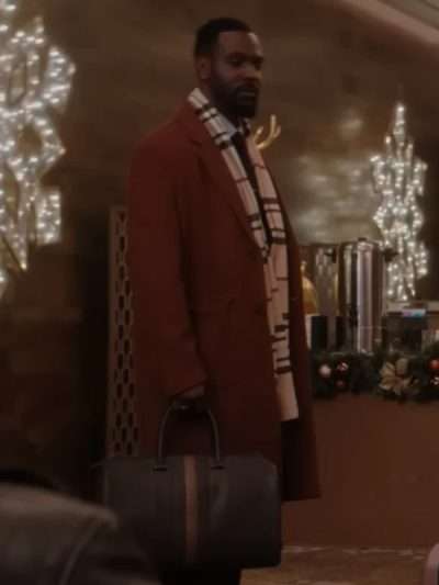 Meet Me Next Christmas Kofi Siriboe Brown Wool Coat