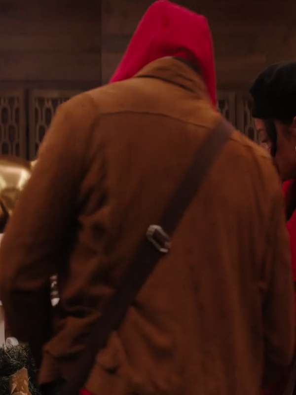 Teddy Meet Me Next Christmas 2024 Brown Suede Leather Jacket
