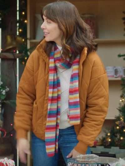 Michelle Morgan Jingle Bell Love 2024 Brown Quilted Jacket