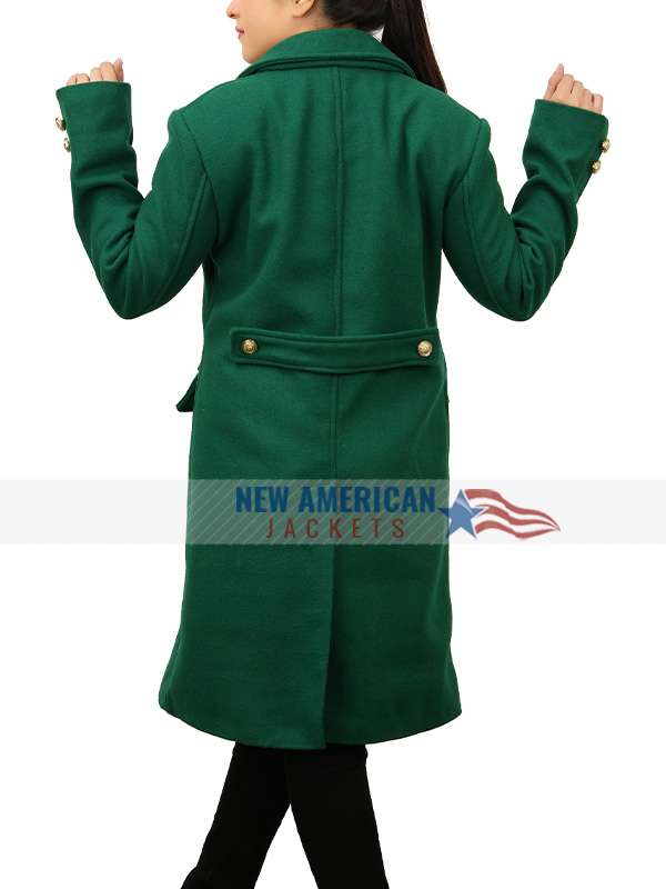 Fiona Gubelmann Tis the Season to Be Irish Green Wool Coat