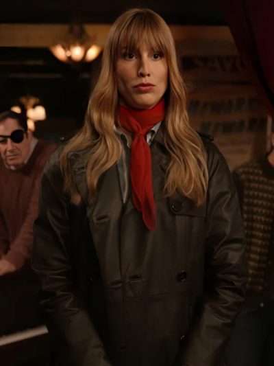Helga Heino Only Murders in the Building S04 Black Leather Coat