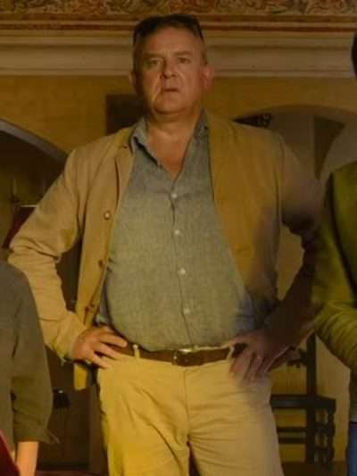 Hugh Bonneville Paddington in Peru 2024 Beige Jacket