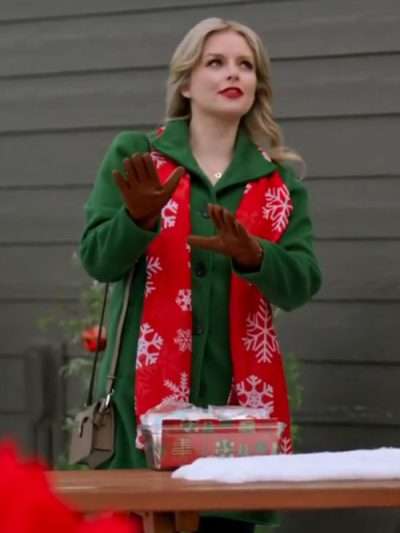 Snowy with a Chance of Christmas Andrea Brooks Green Wool Coat