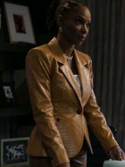 Found S02 Shanola Hampton Leather Blazer