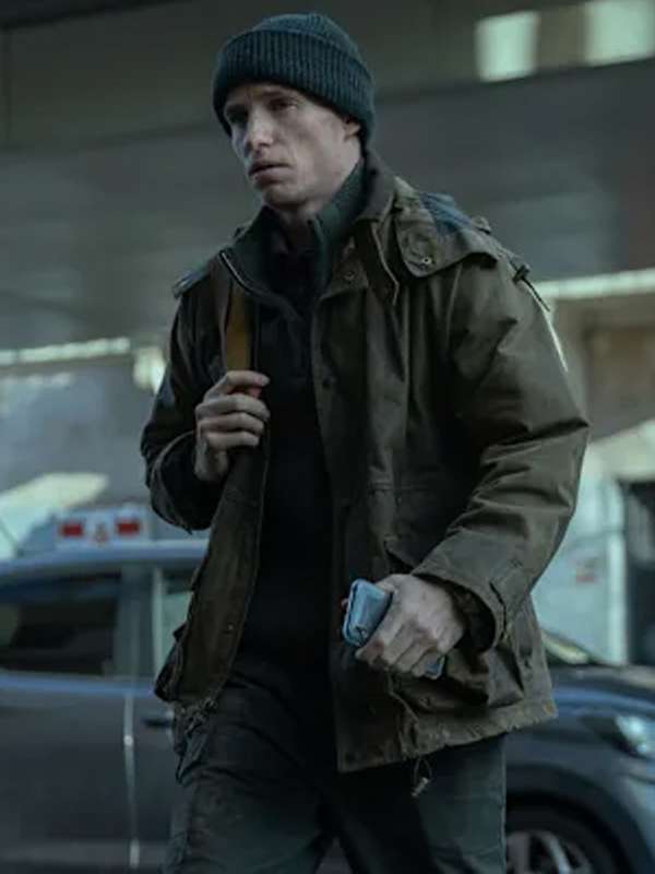 Eddie Redmayne TV Series The Day of the Jackal 2024 Green Hooded Jacket