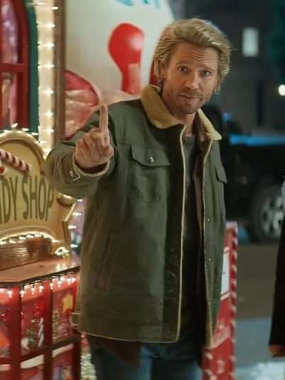 Chad Michael Murray The Merry Gentlemen 2024 Green Shearling Jacket
