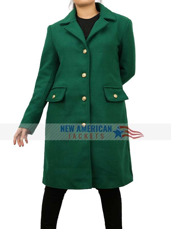 Fiona Gubelmann Tis the Season to Be Irish Green Trench Coat