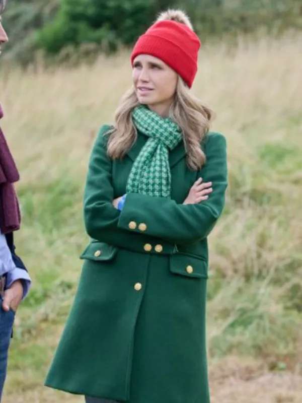 Fiona Gubelmann Tis the Season to Be Irish Green Wool Coat