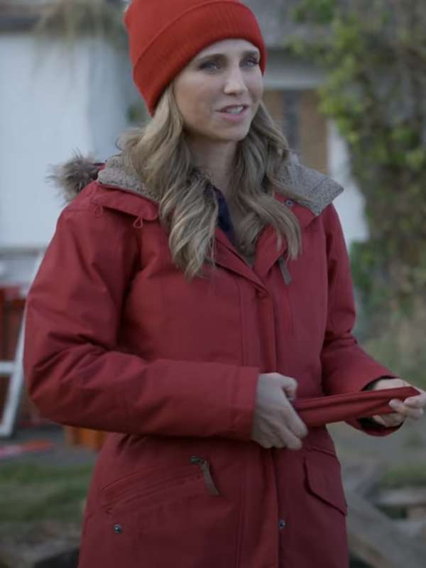 Fiona Gubelmann Tis the Season to Be Irish Red Parka Jacket