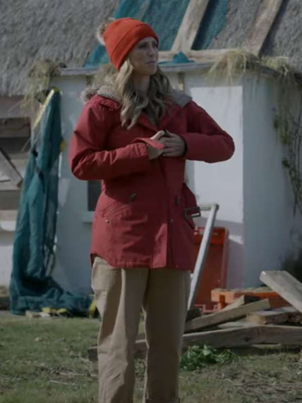 Fiona Gubelmann Tis the Season to Be Irish 2024 Red Jacket