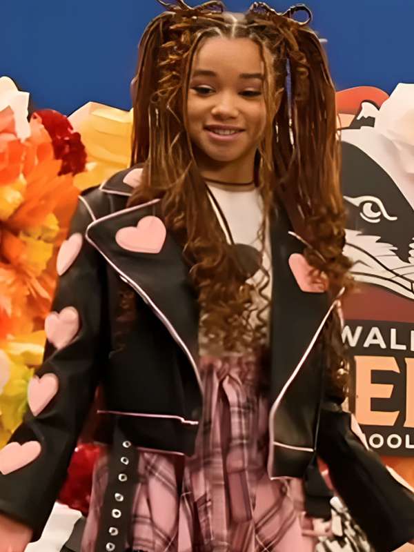 Billie Wizards Beyond Waverly Place 2024 Pink Heart Leather Jacket