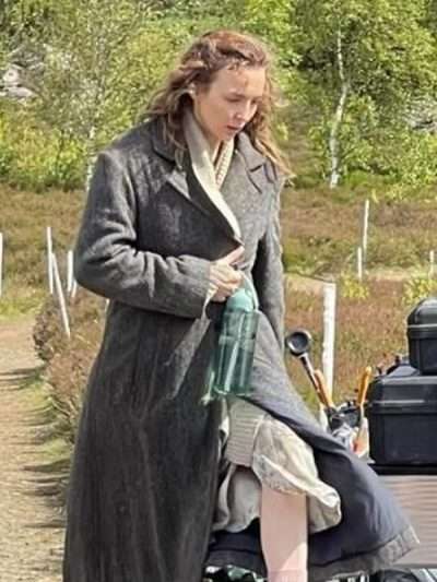 Jodie Comer 28 Years Later 2025 Grey Wool Coat