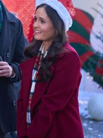 Danica McKellar A Cinderella Christmas Ball Red Wool Coat