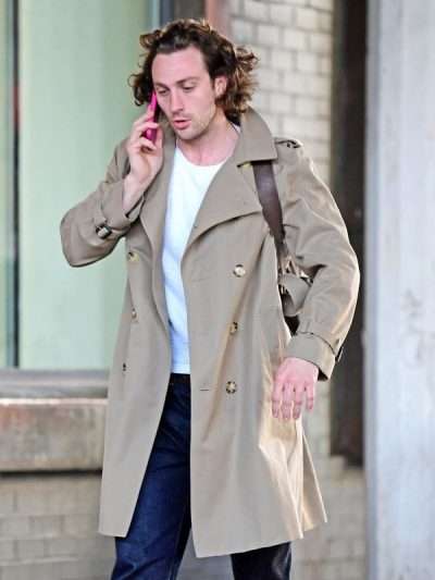Aaron Taylor-Johnson Cotton Trench Coat