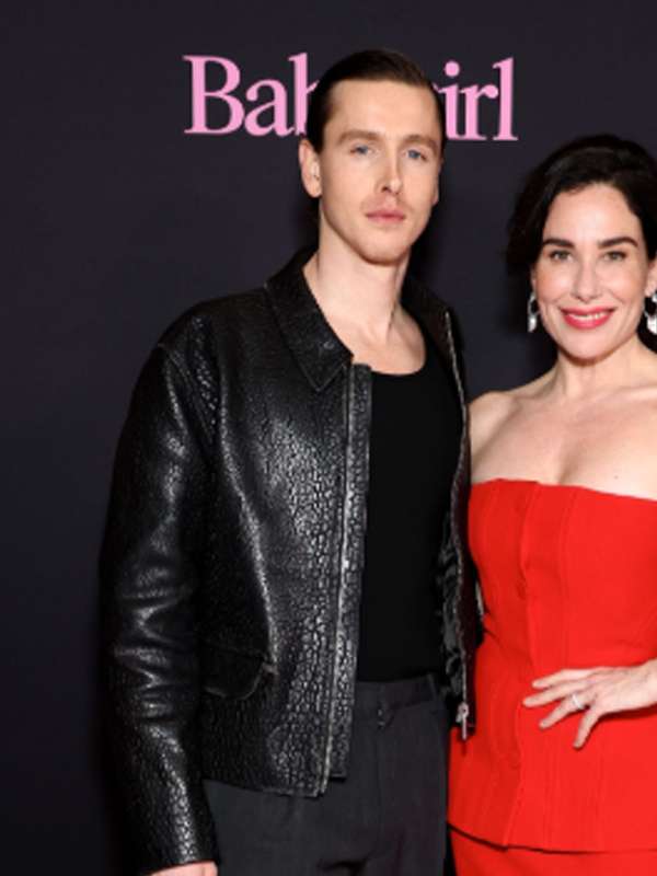 Harris Dickinson Babygirl 2024 Movie Premiere Black Leather Jacket