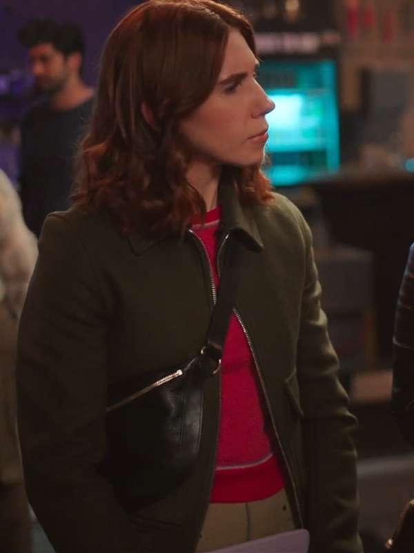 Zosia Mamet Laid Green Wool Jacket