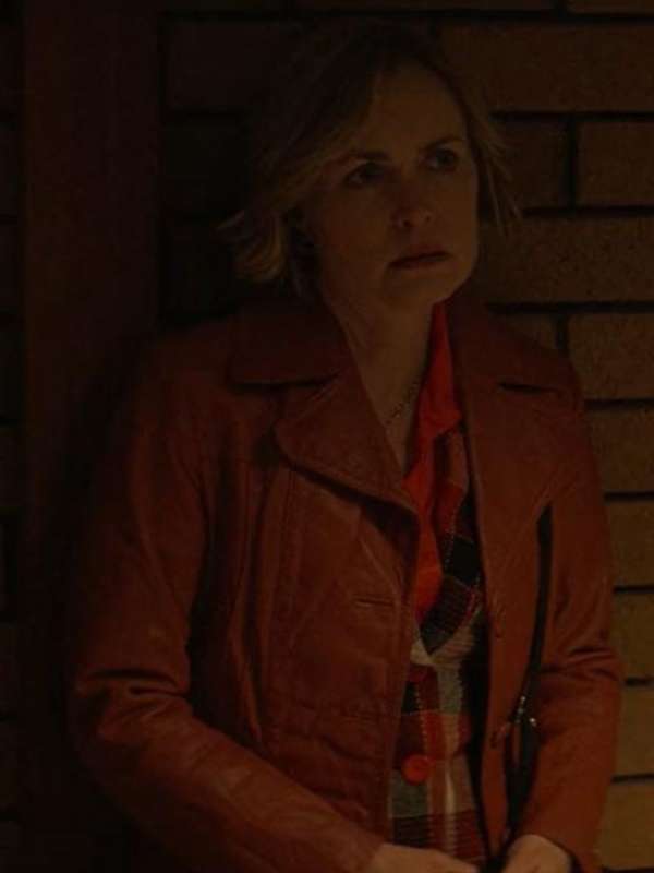 Judy Bissett Last Days of the Space Age Brown Leather Coat