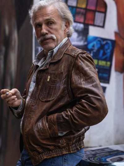 Christoph Waltz Old Guy 2025 Brown Jacket