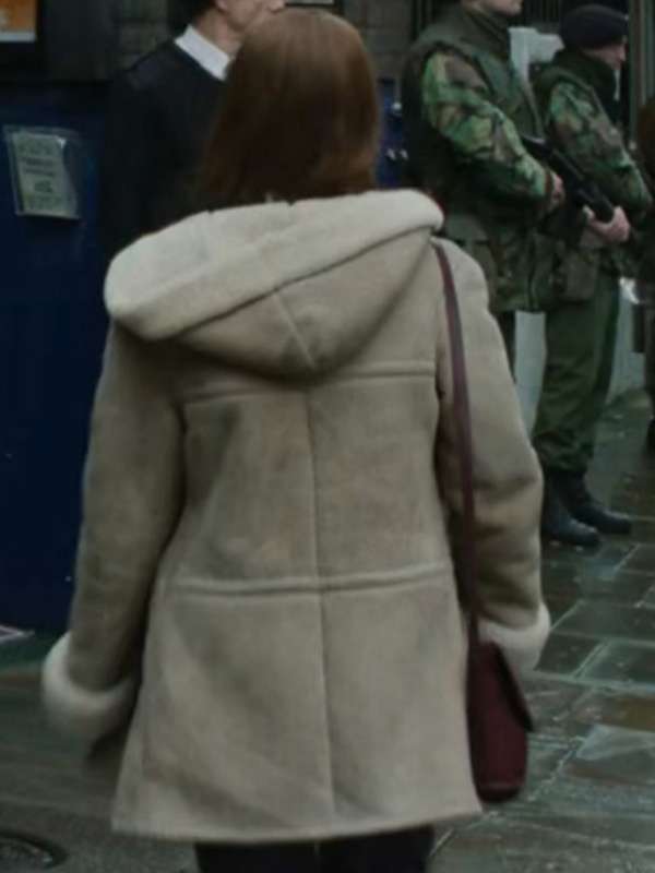 Lola Petticrew Say Nothing 2024 Shearling Hooded Leather Jacket