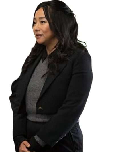 Ruby Laid S01 Black Cropped Blazer