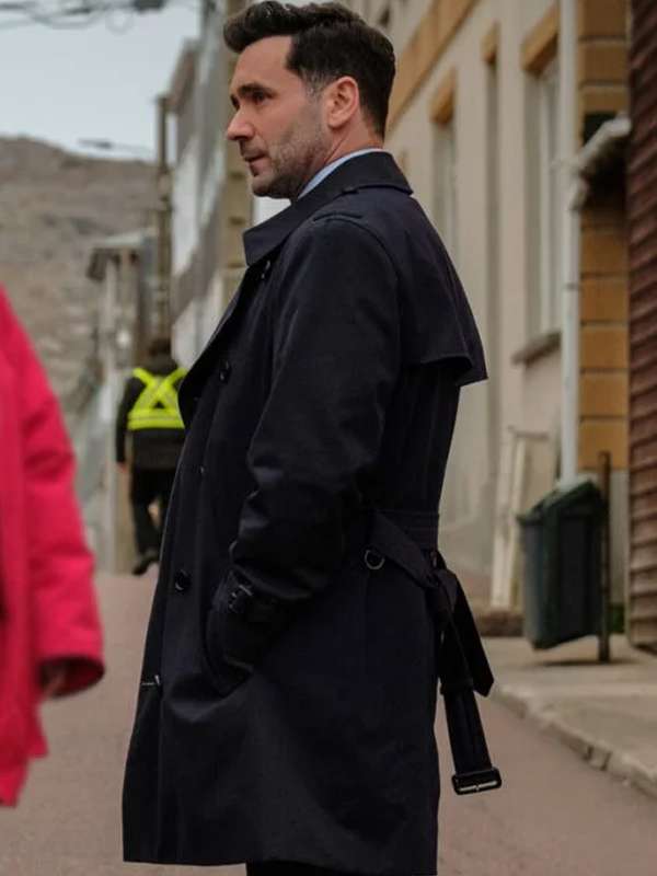 Allan Hawco Saint-Pierre Black Cotton Coat