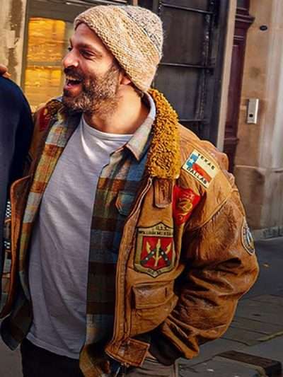 Vincent Heneine Shafted Brown Leather Jacket