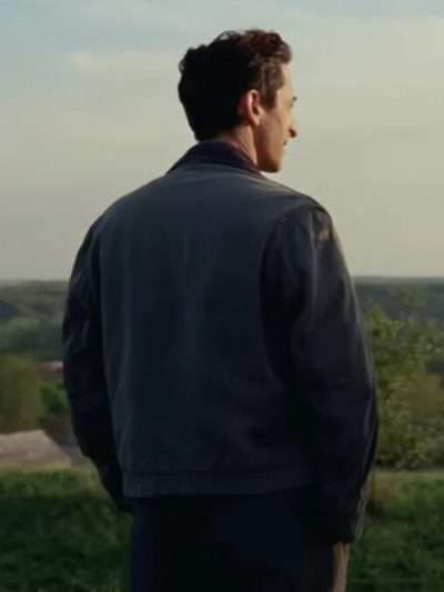 Adrien Brody The Brutalist Blue Cotton Jacket