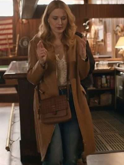 Virgin River 2024 Melinda Monroe Brown Leather Trench Coat